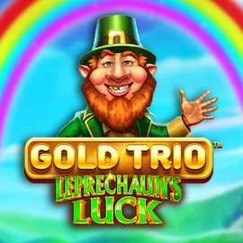 Gold Trio Leprechaun's Luck slot visual from Playtech available on crownsgreen.com