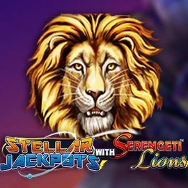 Stellar Jackpots with Serengeti Lions slot logo by Lightning Box Game at Crown Green CasinoStellar Jackpots with Serengeti Lions